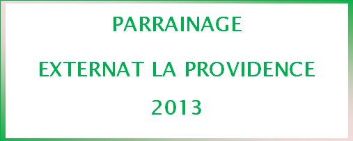 PARRAINAGE EXTERNAT 2013